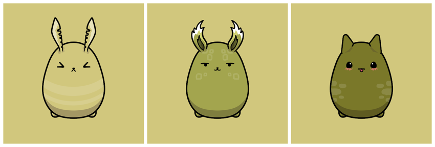 Light, medium, and dark insect Chumbi