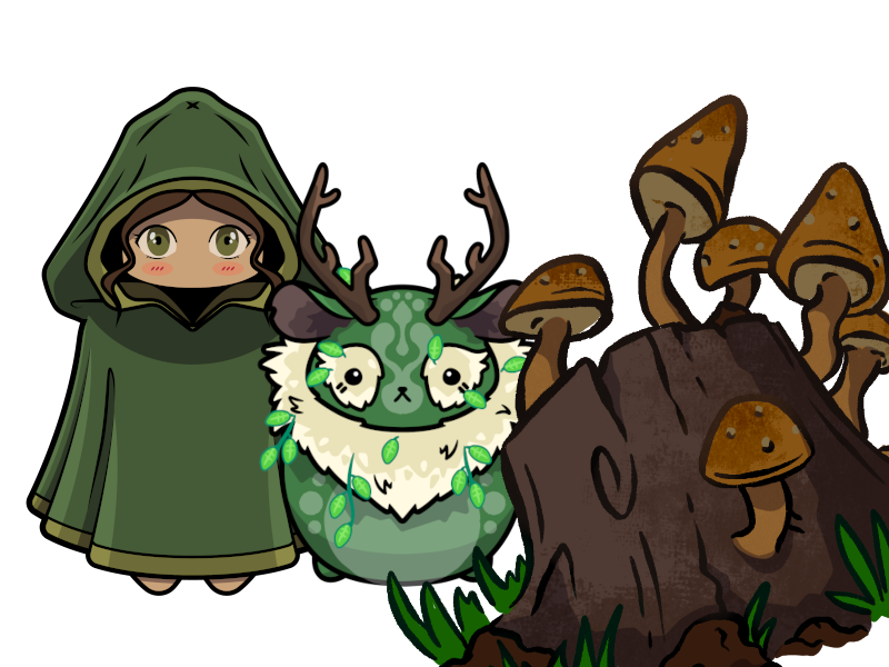 Chumbi girl and forest chumbi in the woods