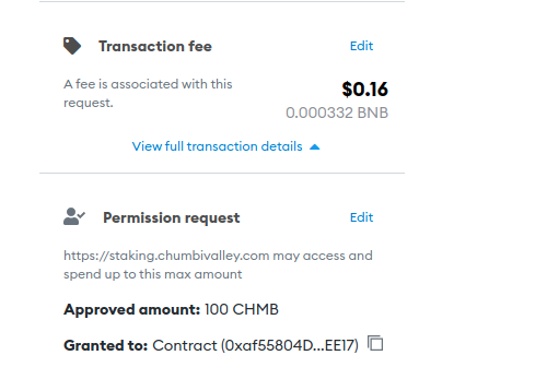 Approve CHMB staking